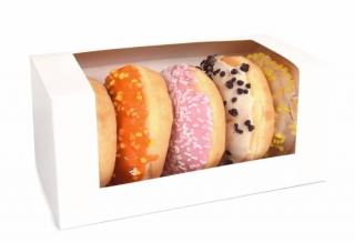 Krabička na donuty 1ks bílá 185x95x90mm