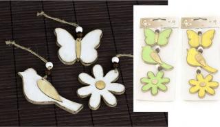 Motýl, ptáček a kytička, 3 kusy v sáčku VEL847845 Art