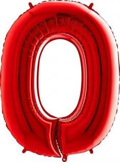 Nafukovací balónek číslo 0 červený 102cm extra velký
