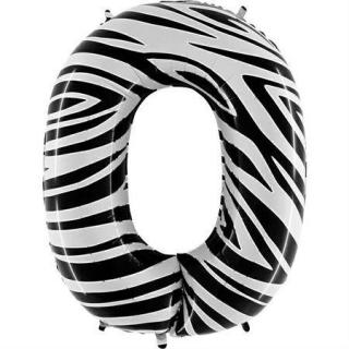 Nafukovací balónek číslo 0 zebra 102cm extra velký