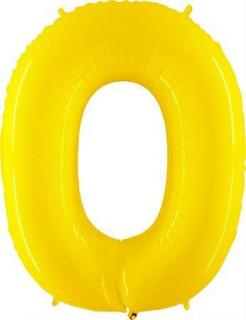 Nafukovací balónek číslo 0 žlutý 102cm extra velký
