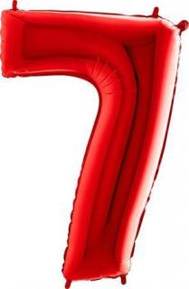 Nafukovací balónek číslo 7 červený 102cm extra velký