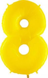 Nafukovací balónek číslo 8 žlutý 102cm extra velký