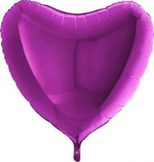 Nafukovací balónek fialové srdce 91 cm