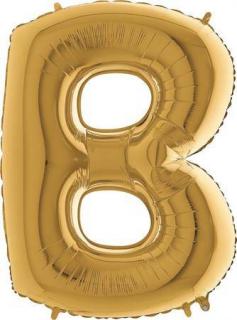 Nafukovací balónek písmeno B zlaté 102 cm