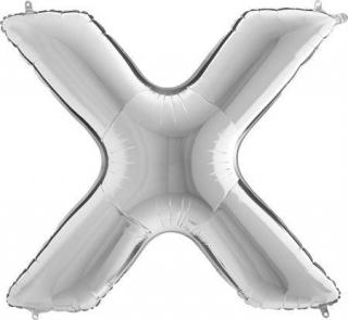 Nafukovací balónek písmeno X stříbrné 102 cm