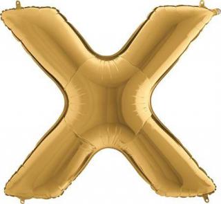 Nafukovací balónek písmeno X zlaté 102 cm
