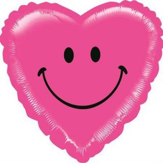 Nafukovací balónek růžové srdce smile 53cm