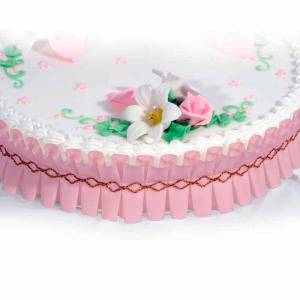 Ozdobný lem na kraj dortu 1m v růžové barvě