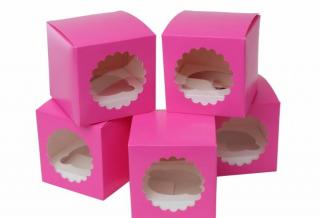 Papierový box na cupcaky ružový 5 ks