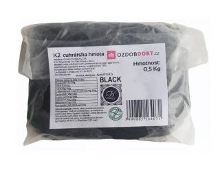 Potahovací hmota K2 na dorty 0,5kg černá
