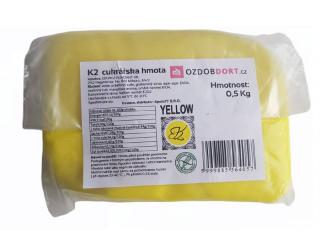 Potahovací hmota K2 na dorty 0,5kg žlutá