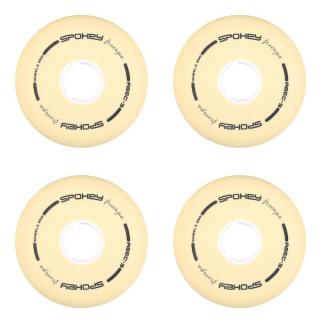 PU 76 mm Náhradné kolieska ku korčuliam FREESPO WHITE SET, 4 ks SPOKEY