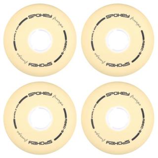 PU 80 mm Náhradné kolieska ku korčuliam FREESPO WHITE SET, 4 ks SPOKEY