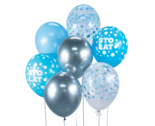 Sada balónků modré 7ks