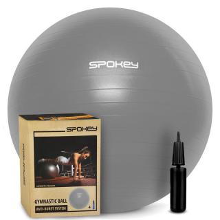 SPOKEY FITBALL Fitness lopta šedá 65 cm vrátane pumpičky