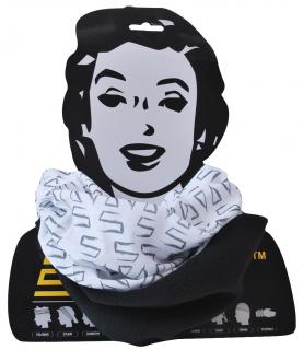 Sportovní šátek s flísem SULOV, bílo-černý