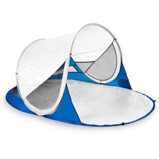 STRATUS Samorozkladací outdoorový paraván, bielo-modrý, UV 40, 195 x 100 x 85 cm