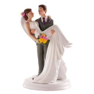 Svatební figurka na dort 20cm žena v naruči muže