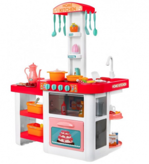 Detská kuchyňa s tečúcou vodou a doplnky - ružová (Detská)