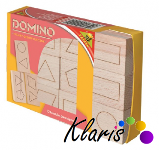 Drevené domino - Geometrické tvary 12 ks (Drevené domino,)