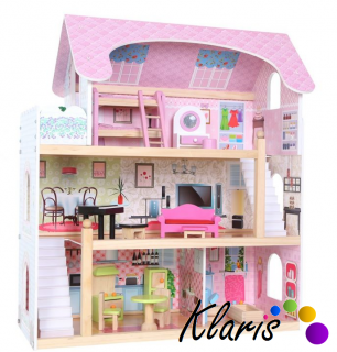 Drevený domček pre panenky EcoToys - Rozprávka (Drevený domček)