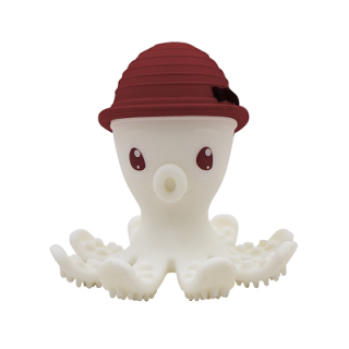 Hryzátko a hračka Mömbella Chobotnice - Chimney red