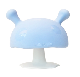 Hryzátko Mömbella Mushroom - Light blue  (Silikónové hryzátko,)