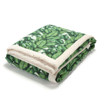 La Millou - Luxusná deka Velvet s výplňou, veľ. XL - Banana Leaves/Rafaello ()