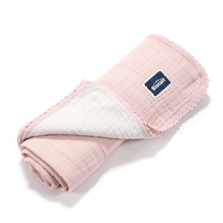 La Millou - Obojstranná mušelínová prikrývka 100 x 100 cm - Power pink/Off white ()