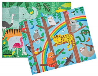 Obojstranné puzzle 2v1 Petit Collage - Džungľa, 50 ks