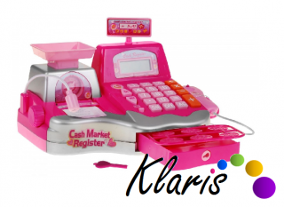 Pokladňa s váhou a kalkulačkou - ružová (Pokladňa elektronická)