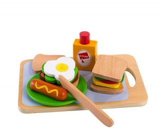 Príprava raňajok - drevený set Ecotoys (Drevená sada pre deti)