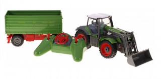 RC Traktor so zeleným prívesom, v mierke 1:28  (RC traktor,)