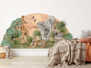 Samolepka na stenu - Safari 161 x 79 cm  (Samolepka na stenu,)