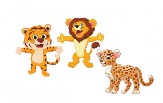 Samolepka na stenu - Tiger, gepard a lev (Samolepka na stenu)