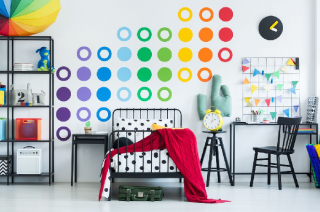 Samolepky na stenu - Farebné kolieska a kruhy (Samolepky na)