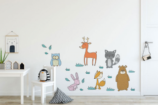 Samolepky na stenu - Lesné zvieratká (Samolepky na stenu Lesné)