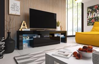 TV stolík Toro 158 (čierna/čierny lesk)