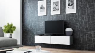 TV stolík Vigo (sivá/biely lesk) 140cm