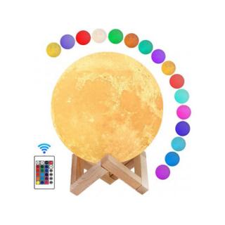 3D Lampička mesiac Moon Light 16 farieb