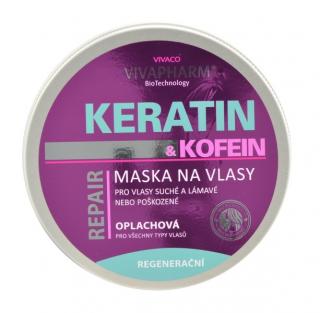 Keratínová maska na vlasy s kofeínom-200ml-oplachová