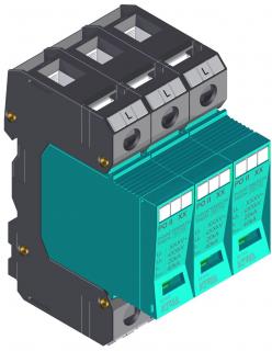 Prepäťová ochrana KIWA PO II 3 280V/40kA (Zvodič prepätia KIWA)