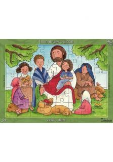 Immanuel puzzle 40 - Ježíš s dětmi (Rozmer: 25 x 33,7 cm)