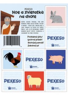 Pexeso - Noe a zvieratká na dvore (Rozmer: 297 x 210 mm)
