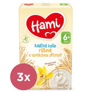 3x HAMI Kaša mliečna ryžová s vanilkovou príchuťou 225g