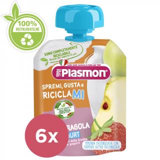 6x PLASMON Kapsička bezlepková ovocno-jogurtová jahoda 85 g, 12m+