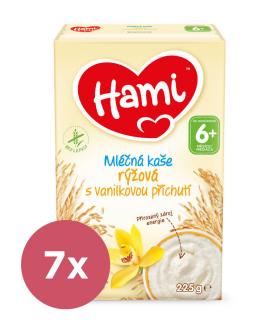 7x HAMI Kaša mliečna ryžová s vanilkovou príchuťou 225g