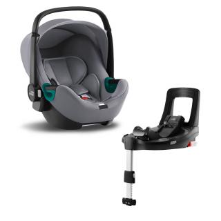 Autosedačka Baby-Safe 3 i-Size Bundle Flex iSense, Frost Grey (Autosedačka 0- 15 mesiacov)