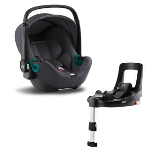 Autosedačka Baby-Safe 3 i-Size Bundle Flex iSense, Midnight Grey (Autosedačka 0- 15 mesiacov)